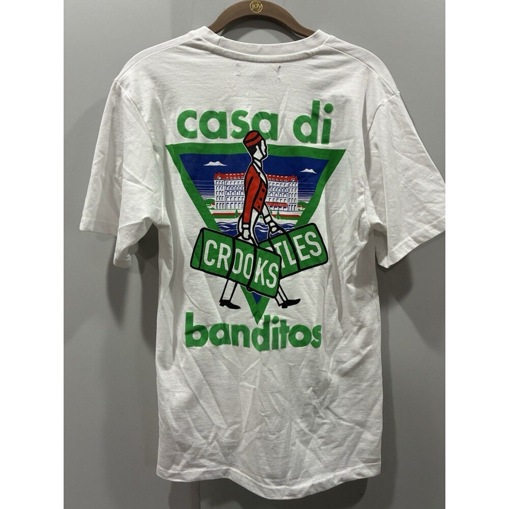 EUC Crooks & Castles Graphic Mens M Casa Di Banditos Short Sleeve White Tee